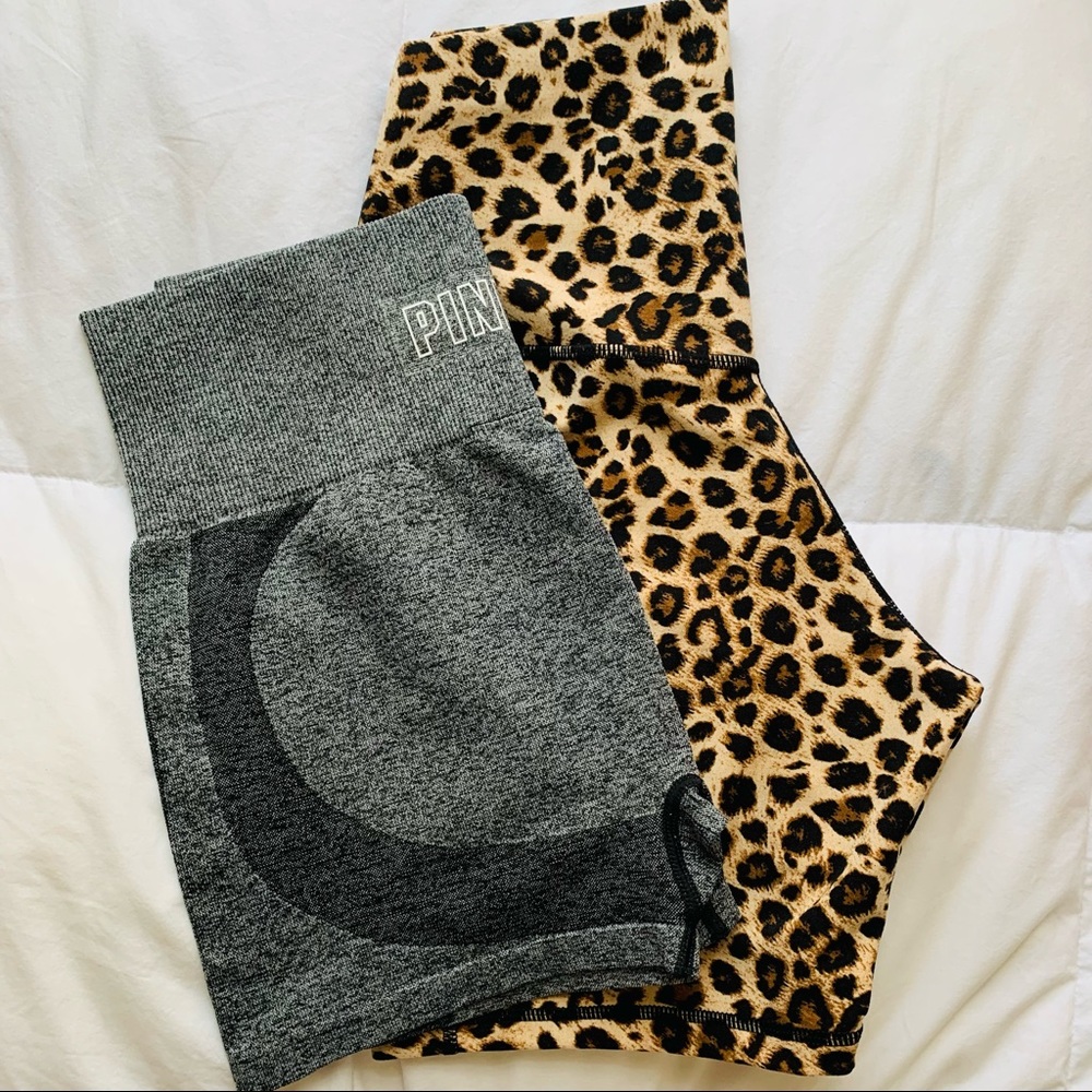 Victoria’s Secret Seamless Shorts & Leopard Bike Shorts Bundle: Like New! Small